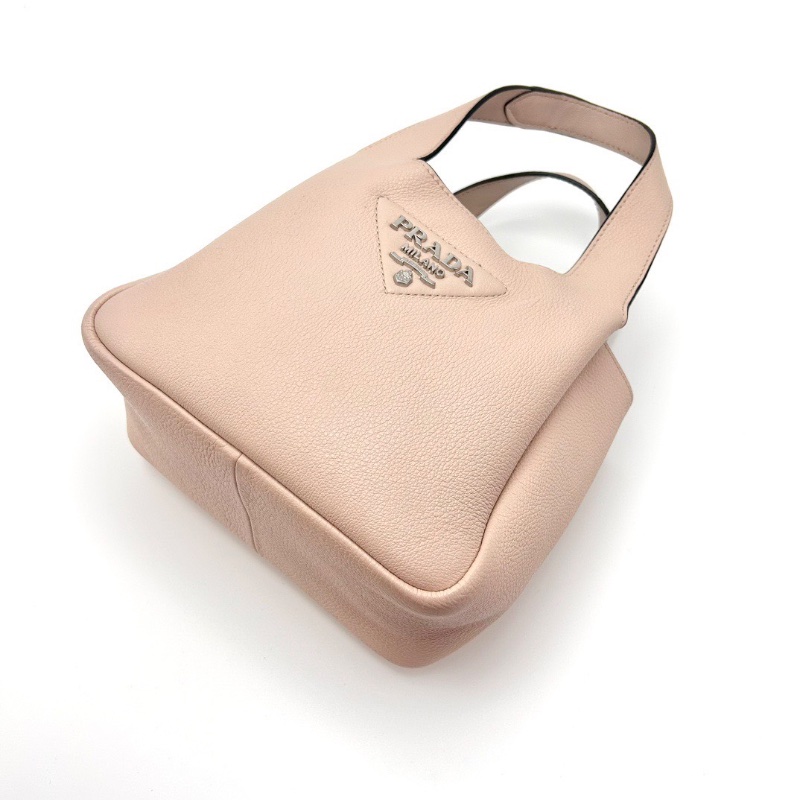 PRADA裸粉色小牛皮 磁吸扣菜籃子水桶包 19*15*10 98新配件塵袋-5
