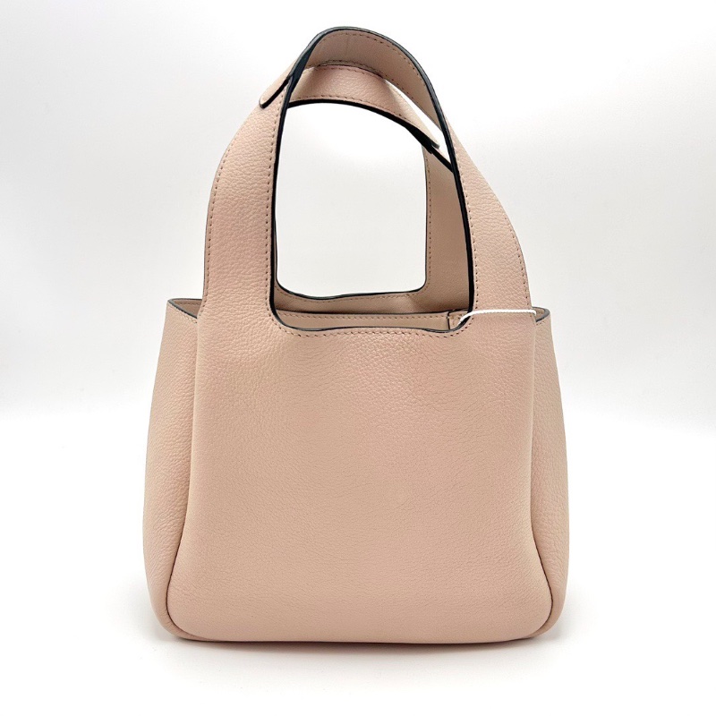 PRADA裸粉色小牛皮 磁吸扣菜籃子水桶包 19*15*10 98新配件塵袋-6