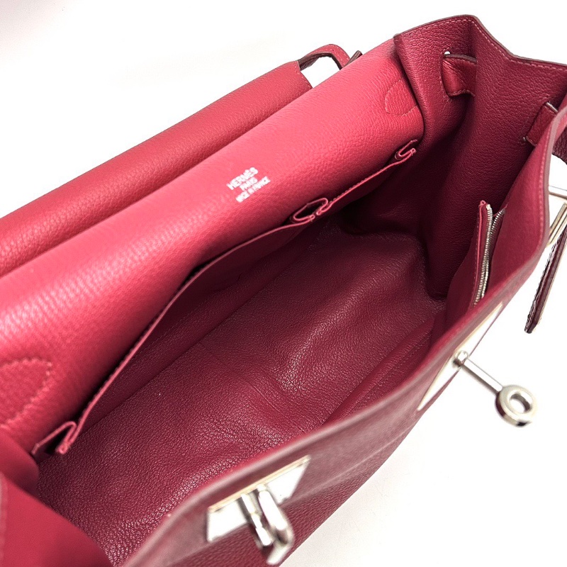 HERMES 石榴紅銀扣吉普賽34斜背包34*28*15 98新配件塵袋-2