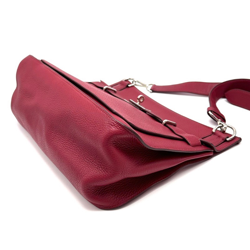 HERMES 石榴紅銀扣吉普賽34斜背包34*28*15 98新配件塵袋-3