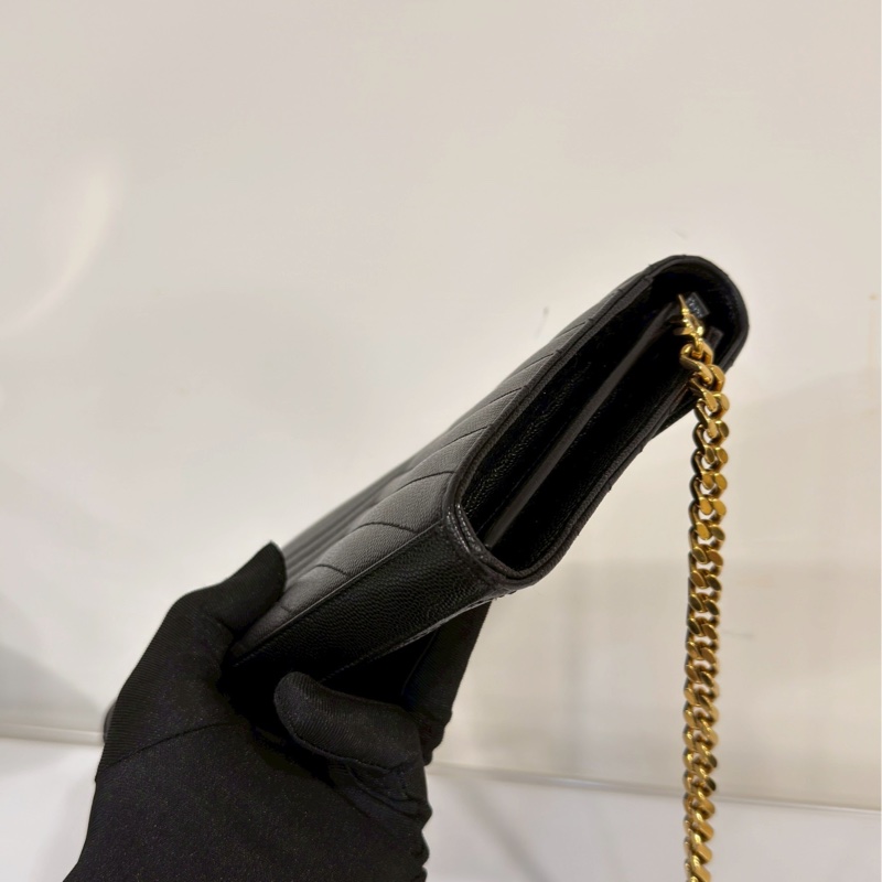 超低價😍99新🆕Ysl聖羅蘭黑金大號魚子醬斜紋Woc手提單肩斜挎包-10