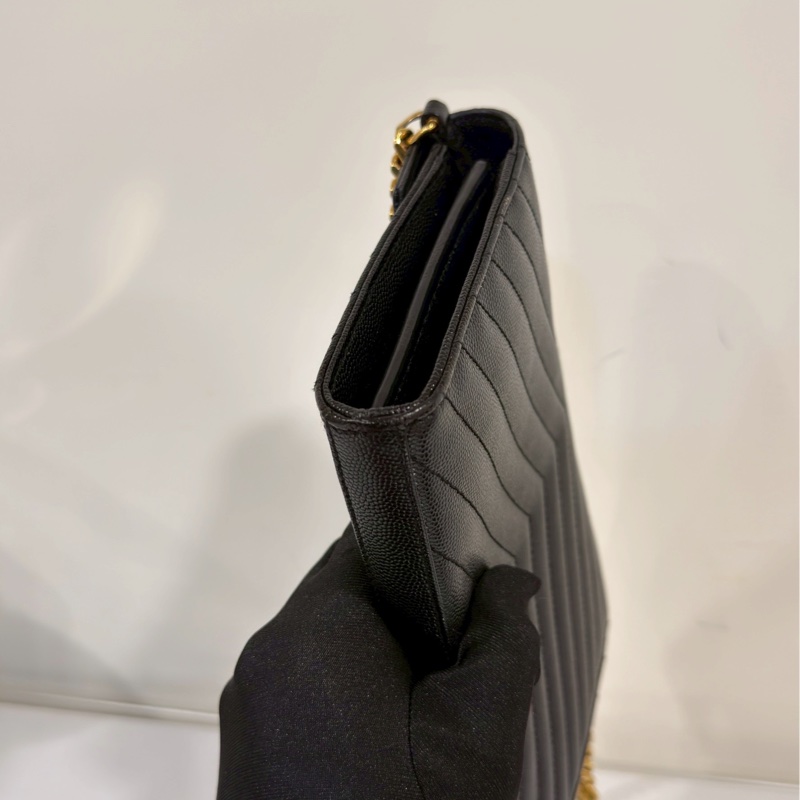 超低價😍99新🆕Ysl聖羅蘭黑金大號魚子醬斜紋Woc手提單肩斜挎包-11