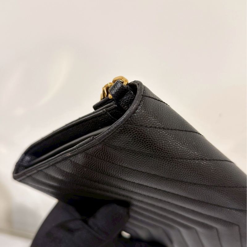 超低價😍99新🆕Ysl聖羅蘭黑金大號魚子醬斜紋Woc手提單肩斜挎包-13