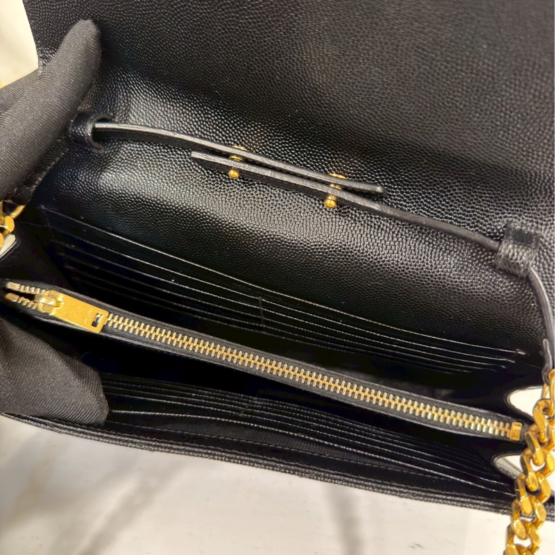 超低價😍99新🆕Ysl聖羅蘭黑金大號魚子醬斜紋Woc手提單肩斜挎包-15