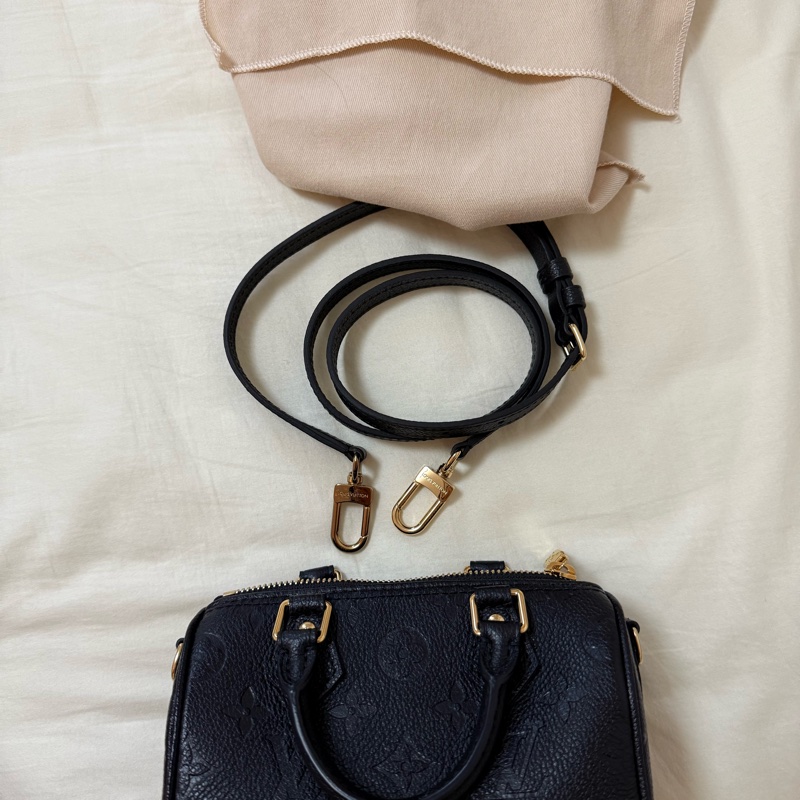 LV Nano Speedy Monogram Empreinte 皮革 黑色-15