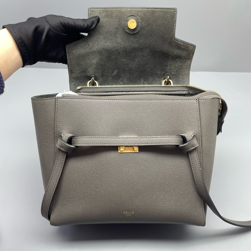 97新celine賽琳新標鯰魚小號全皮灰色/24*19*13cm/-6