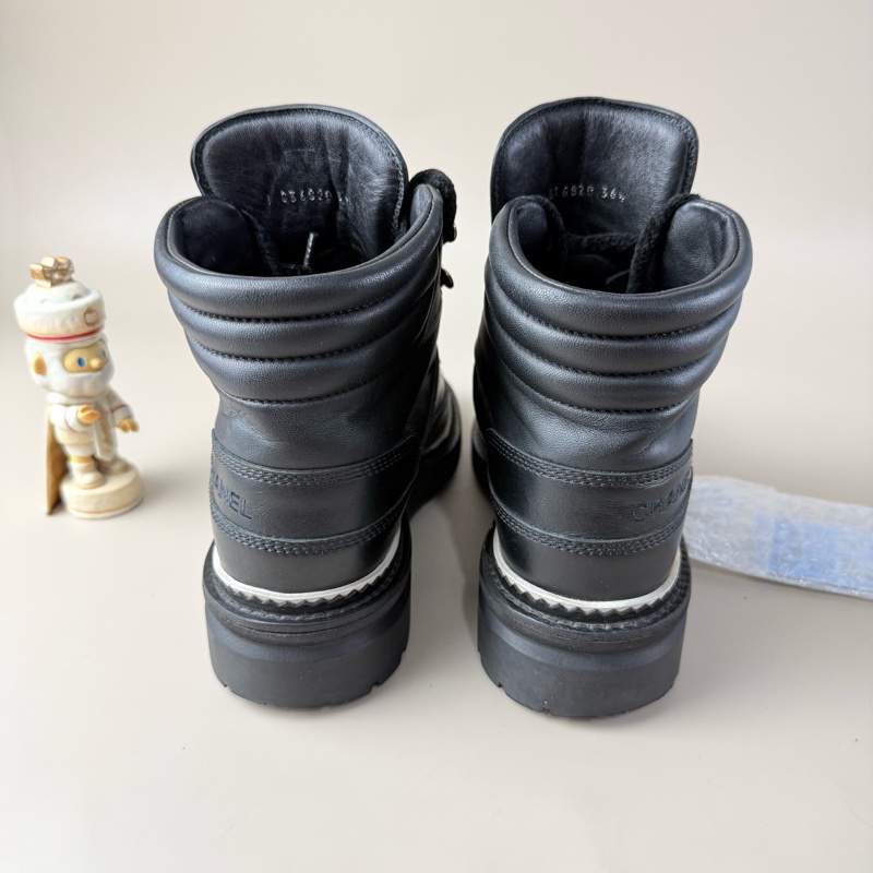 CHANEL香奈兒 黑金字母綁帶短靴 36.5碼-1