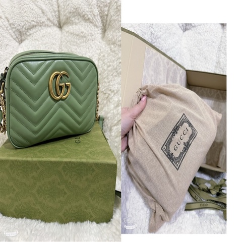 Gucci 牛油果🥑色馬蒙相機包（中號全配）