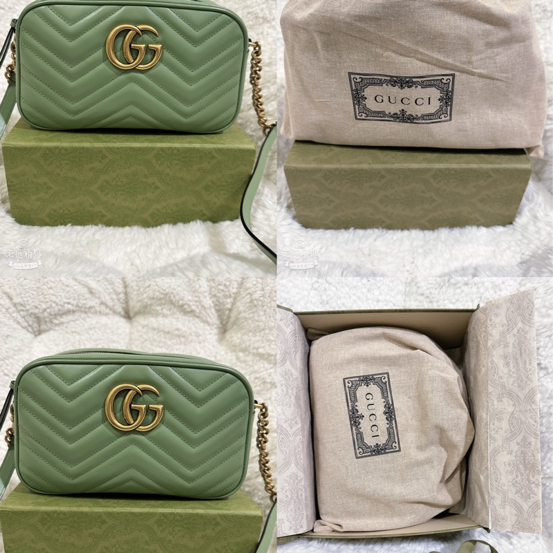 Gucci 牛油果🥑色馬蒙相機包（中號全配）-2