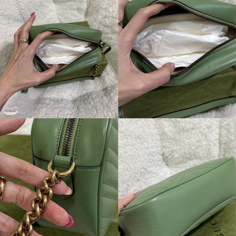 Gucci 牛油果🥑色馬蒙相機包（中號全配）-3