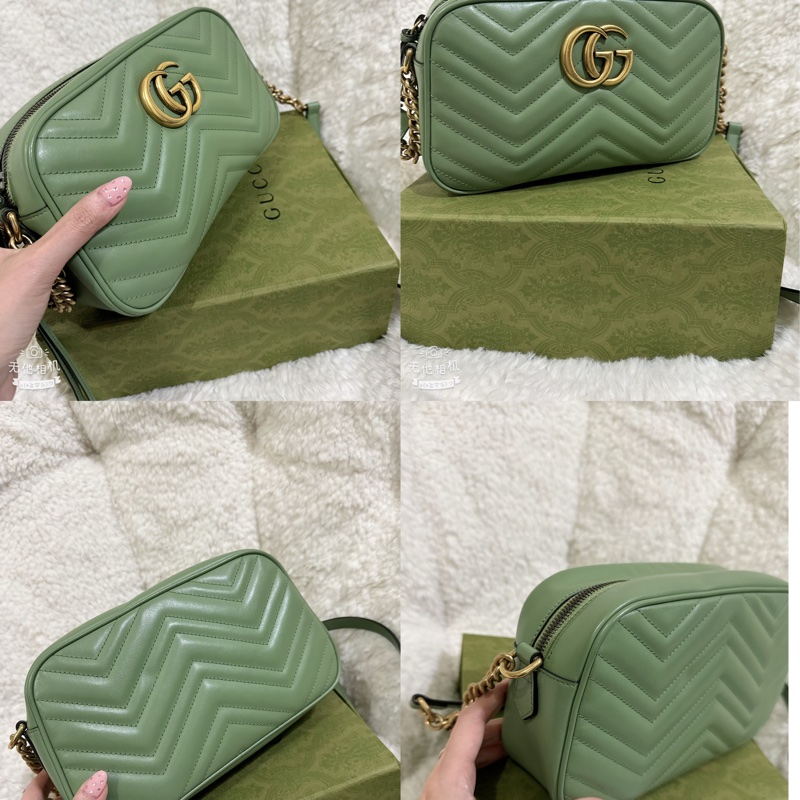 Gucci 牛油果🥑色馬蒙相機包（中號全配）-7