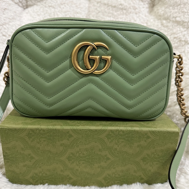 Gucci 牛油果🥑色馬蒙相機包（中號全配）-17