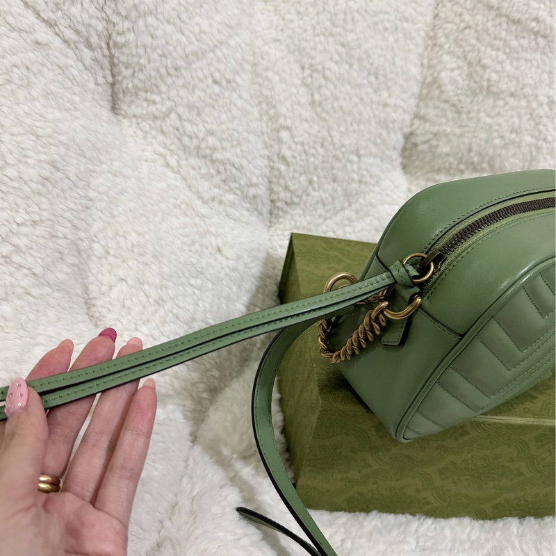 Gucci 牛油果🥑色馬蒙相機包（中號全配）-28