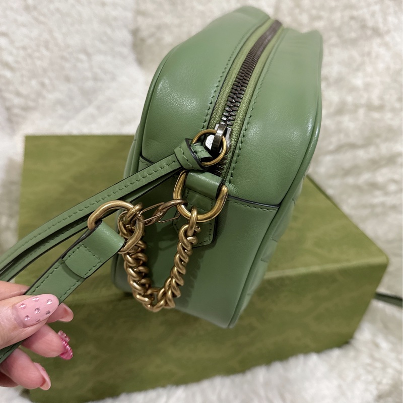 Gucci 牛油果🥑色馬蒙相機包（中號全配）-29