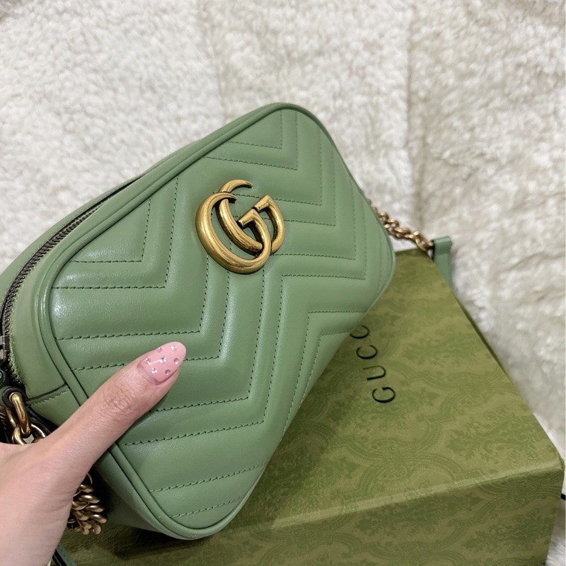 Gucci 牛油果🥑色馬蒙相機包（中號全配）-32