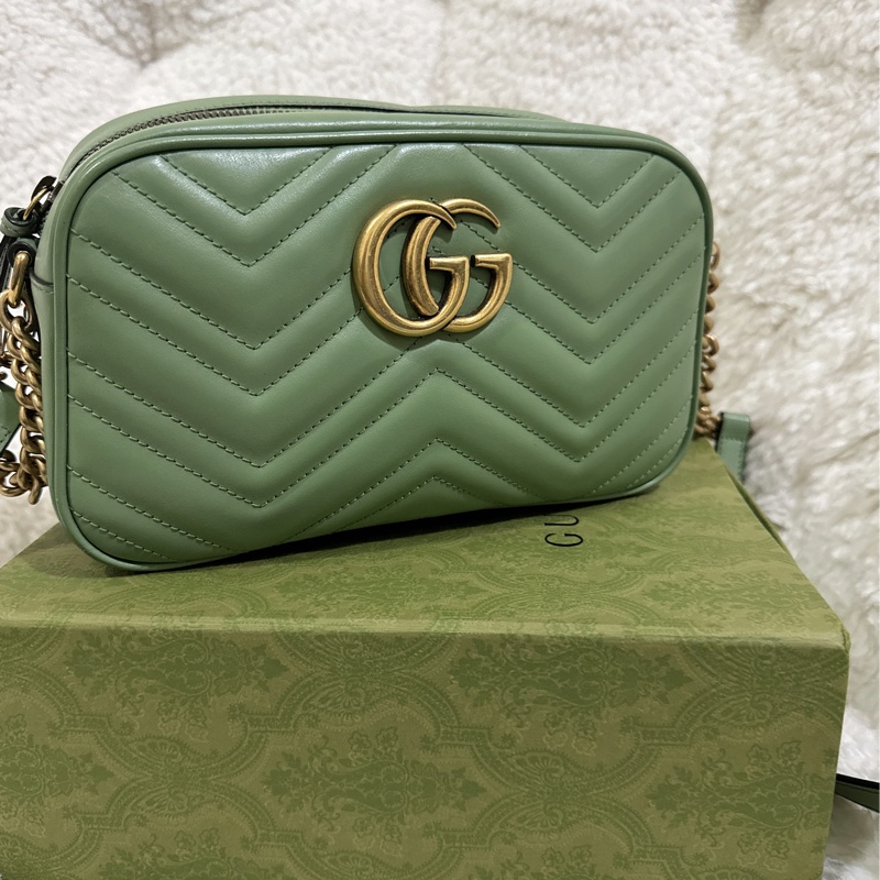 Gucci 牛油果🥑色馬蒙相機包（中號全配）-33