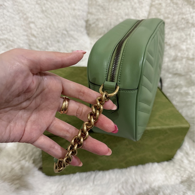 Gucci 牛油果🥑色馬蒙相機包（中號全配）-40