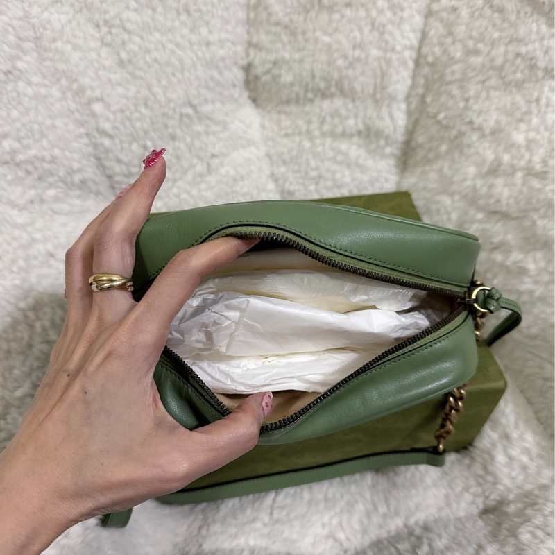 Gucci 牛油果🥑色馬蒙相機包（中號全配）-42