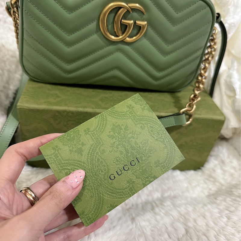 Gucci 牛油果🥑色馬蒙相機包（中號全配）-43