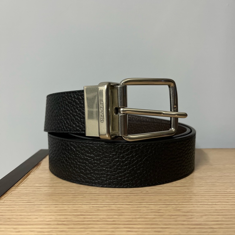 可議價 Coach 防刮 雙面 荔枝紋皮帶  105cm-0