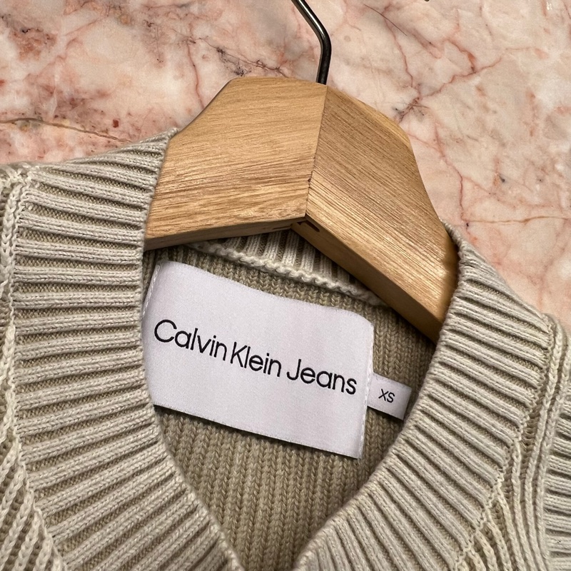 Calvin Klein Jeans 米色羅紋針織無袖上衣 RELAXED TANK TOP-1