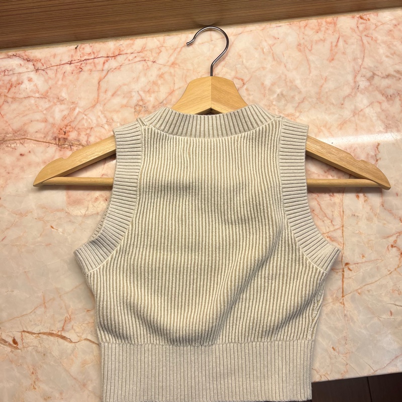 Calvin Klein Jeans 米色羅紋針織無袖上衣 RELAXED TANK TOP-3