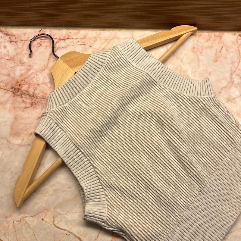 Calvin Klein Jeans 米色羅紋針織無袖上衣 RELAXED TANK TOP-4