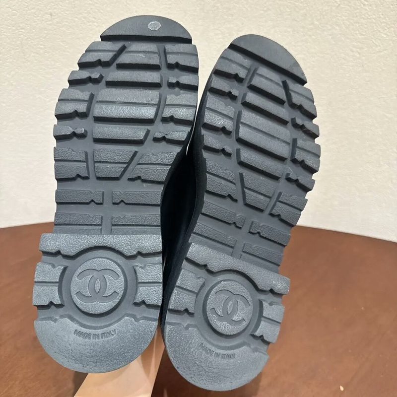 97新 Chanel 黑金字母logo厚底樂福鞋 36碼-11