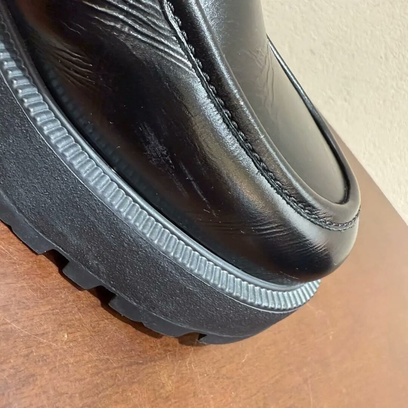 97新 Chanel 黑金字母logo厚底樂福鞋 36碼-16