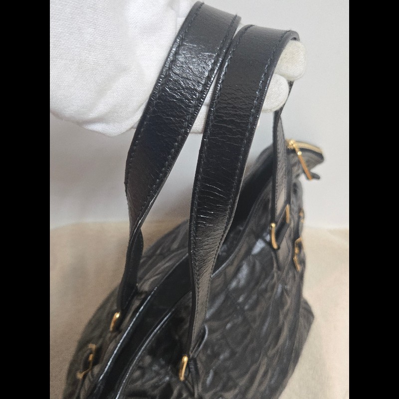 Ysl 聖羅蘭 黑色 皮革 金屬釦 肩背包 手提包-21