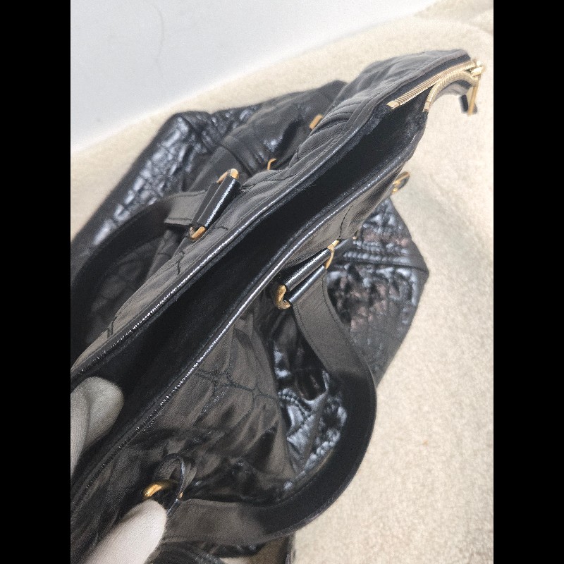 Ysl 聖羅蘭 黑色 皮革 金屬釦 肩背包 手提包-25