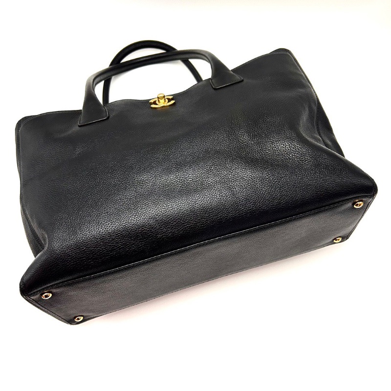 CHANEL黑金牛皮Cerf中號 手提托特包35.5*23*15 98新配件塵袋-3