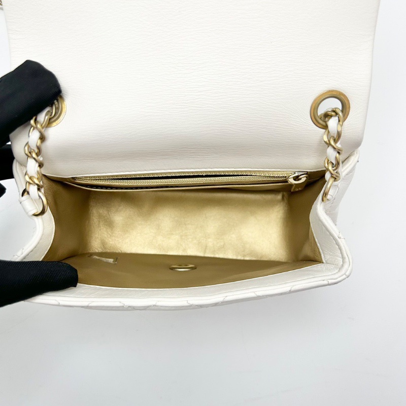 CHANEL 白金金球方胖子肩背斜背包17*13*7.5 98新配件塵袋保卡-2