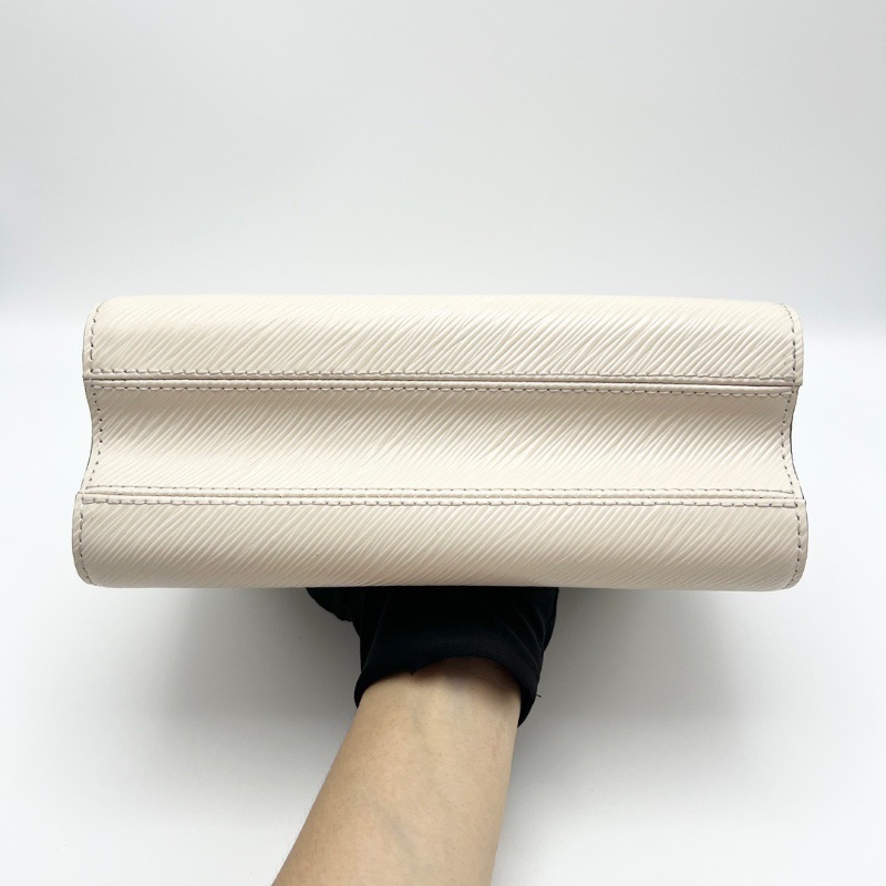 LV 白金twist中號水波紋  琺瑯鏈條肩背斜背芯片款23*17*9.5 98新配件鏡子塵袋-4