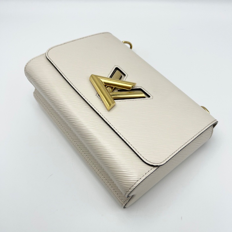 LV 白金twist中號水波紋  琺瑯鏈條肩背斜背芯片款23*17*9.5 98新配件鏡子塵袋-5