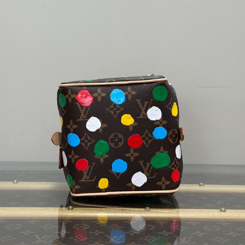 LV 草間彌生限定彩色波點骰子包芯片款15*15*15 全新閒置配件盒子塵袋購證-4