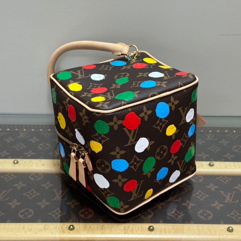 LV 草間彌生限定彩色波點骰子包芯片款15*15*15 全新閒置配件盒子塵袋購證-5