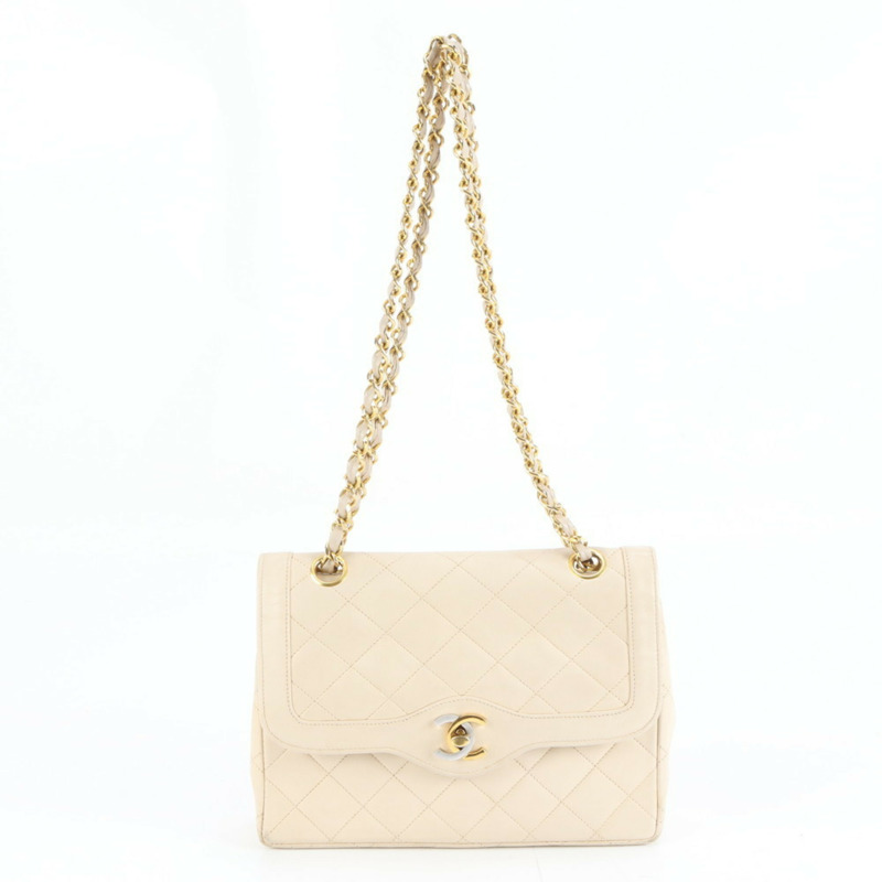 香奈兒 Matelasse 羊皮兩用肩背包,米色,女士-1