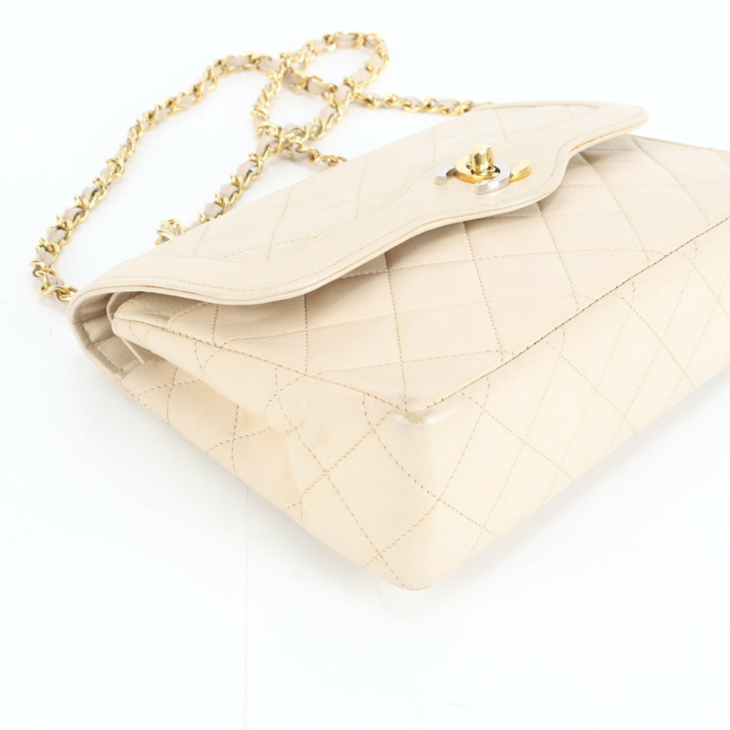 香奈兒 Matelasse 羊皮兩用肩背包,米色,女士-4