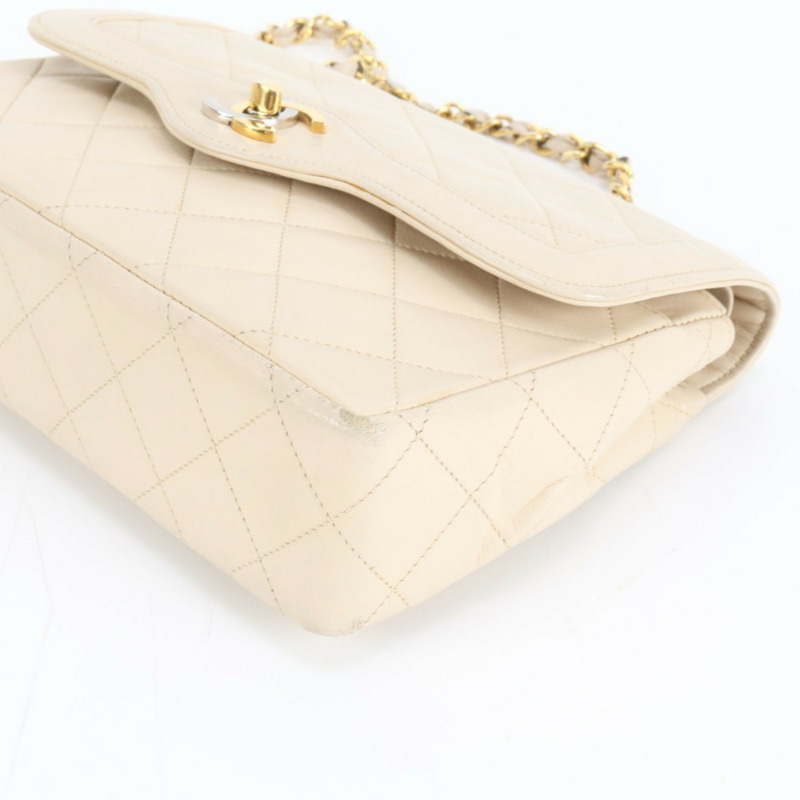 香奈兒 Matelasse 羊皮兩用肩背包,米色,女士-6