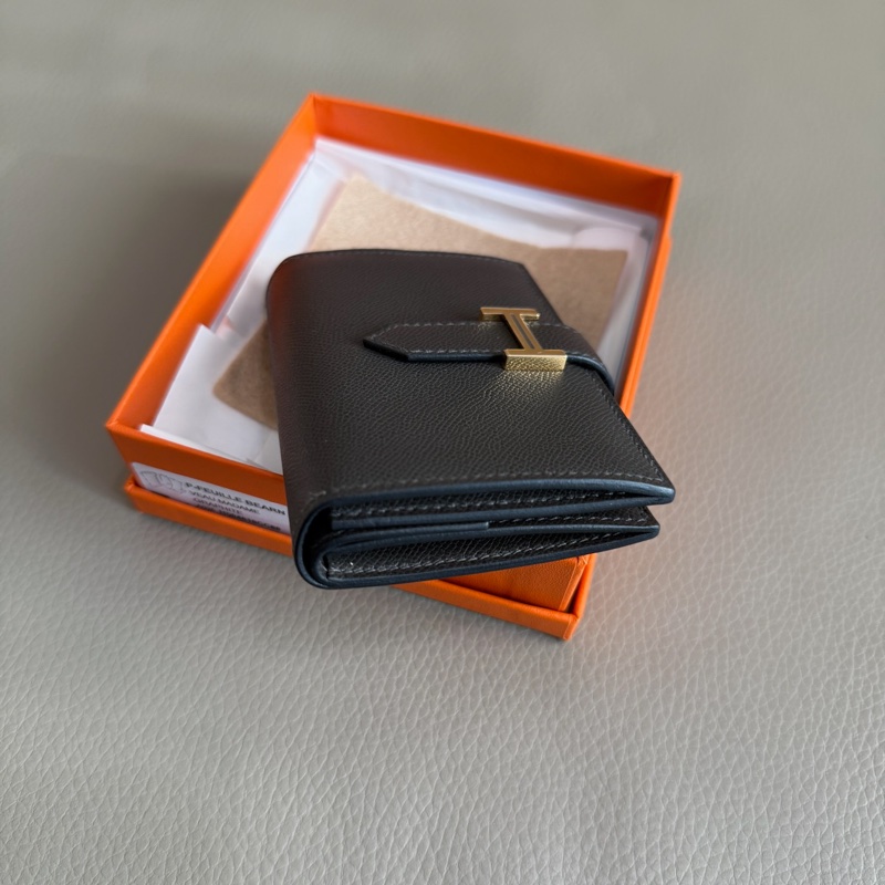 「M.Y精品」馬家 Mini Béarn 短夾 錢包 石墨灰 金釦 Madame小牛皮 「K刻」-2