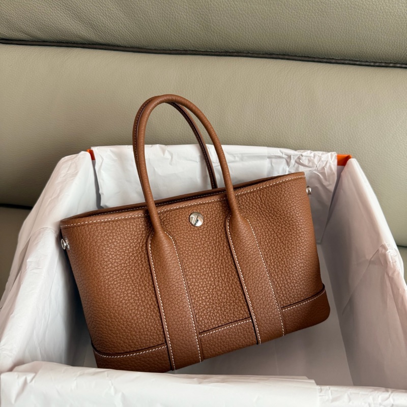 「M.Y精品」hermes 🐎 mini garden party mini gp 金棕銀釦 K 刻-0