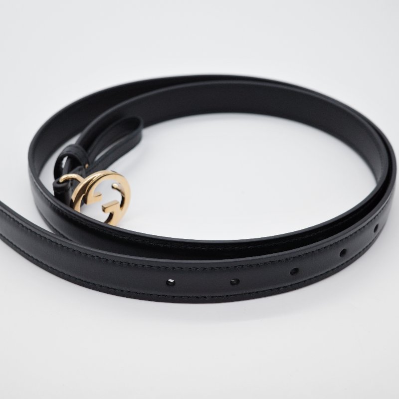 Gucci古馳 Blondie 黑色 牛皮革 細腰帶-3