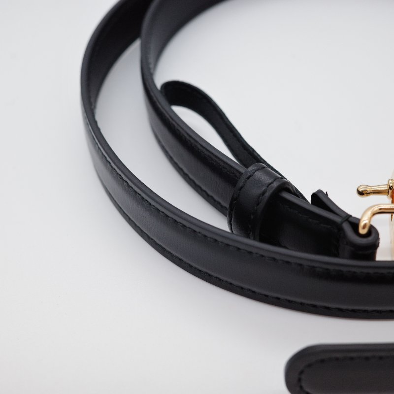 Gucci古馳 Blondie 黑色 牛皮革 細腰帶-4