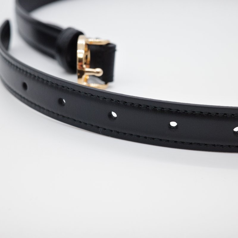 Gucci古馳 Blondie 黑色 牛皮革 細腰帶-6