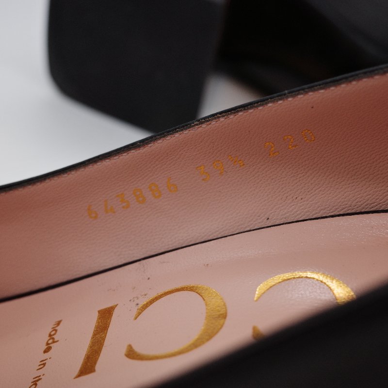 Gucci 古馳 Baby Horsebit  黑色 皮革 中跟包鞋-9