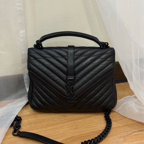 YSL COLLEGE 黑釦學院包