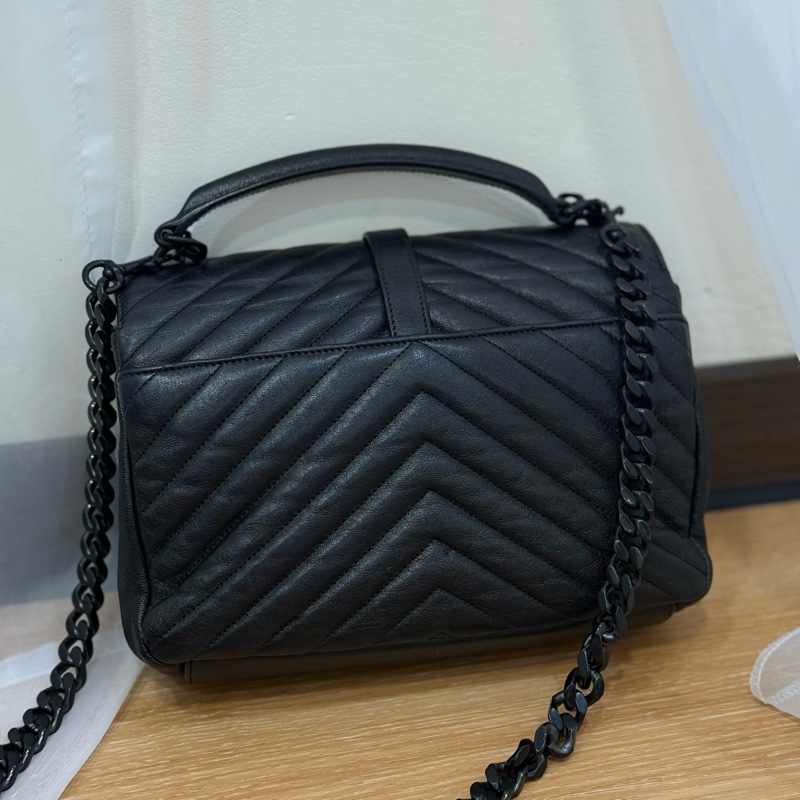 YSL COLLEGE 黑釦學院包-1