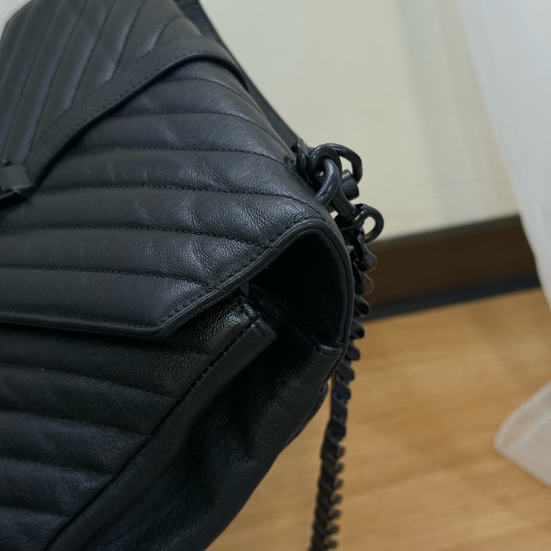 YSL COLLEGE 黑釦學院包-7