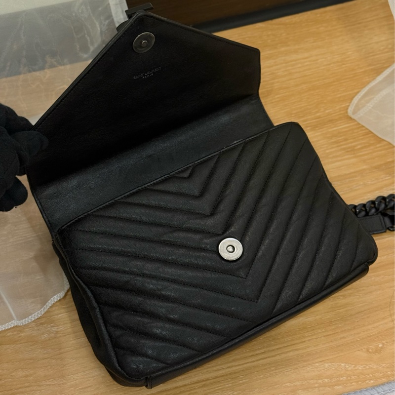 YSL COLLEGE 黑釦學院包-10